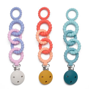 Yeni gelenler BPA ücretsiz silikon emzik klip zincir anti-damla diş çıkarma oyuncak kayış bebek emzik kukla emzik tutucu zincir klip - Product Image 1