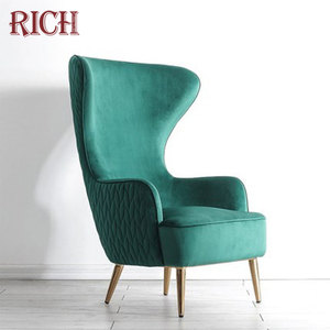 Contemporain de luxe fauteuil de <span class=keywords><strong>velours</strong></span> pour chambre d'aile française <span class=keywords><strong>haut</strong></span> bras <span class=keywords><strong>chaise</strong></span> avec <span class=keywords><strong>dossier</strong></span> <span class=keywords><strong>chaise</strong></span> de loisirs moderne - Product Image 2