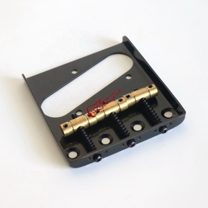 Donlis Lefty Black 3 Vintage Brass Saddle TL Guitar Bridge Ashtray 54mm Fijo para Guitarras Eléctricas para Zurdos - Product Image 3