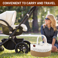 Sac à langer pour bébé avec insert amovible 100% coton Panier de rangement pliable pour la crèche