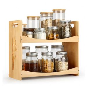 Produits écologiques 2023, étagère à épices en bambou, organisateur d'épices, étagère d'angle pour la cuisine - Product Image 1