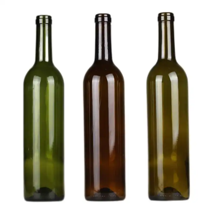 Botella de vino tinto con corcho, transparente, ámbar, verde, 187ml, 375ml, 500ml, 750ml, 1000ml, muestra gratis