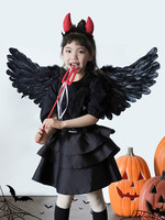 Ali di Piume per Costume da Angelo e Diavolo, Accessori per Travestimenti di Halloween per Bambini, Donne e Adulti