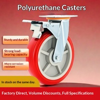 Roues en polyuréthane EFON 456, roulettes robustes, pneus pour machines industrielles, direction pivotante 8 directions, rayonnages, cages de stockage