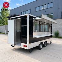 Remorque alimentaire carrée remorquable Cogsun entièrement équipée, station de cuisson de pizzas pour événements extérieurs, restauration et commerce de rue