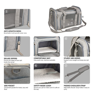 Bolsa de Transporte Plegable para Mascotas con Logotipo Personalizado, Aprobada por Aerolíneas, Jaula Portátil para Perros y Gatos - Product Image 6