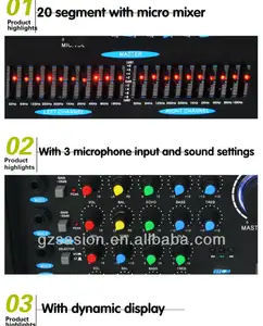 Mixer Karaoke DJ BT 1000 Watt, Mixer Audio 2.0 Disesuaikan dengan Amplifier Daya Profesional USB/SD/FM/BT
