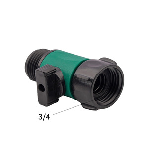 Connecteur de tuyau d'arrosage de jardin, valve droite filetée de 3/4 pouces pour l'irrigation par tuyau, raccord en plastique durable - Product Image 2