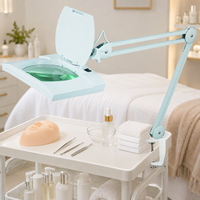 Lampe Loupe LED Industrielle 7,5X pour Salon de Beauté, Loupe à Lentille en Verre pour Esthéticienne, Lampe Loupe à Pince pour Extension de Cils