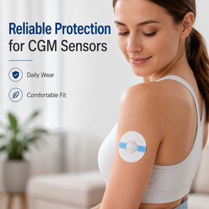 แผ่นปิดเซ็นเซอร์ <span class=keywords><strong>CGM</strong></span> วัสดุ PU เกรดทางการแพทย์ CE OEM สำหรับใช้งาน 14 วัน ระบายอากาศได้ดี สำหรับเครื่องตรวจเบาหวาน - Product Image 2