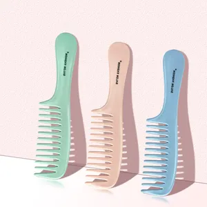 China Plastic Comb Manufacturers Private Label Plastic Hairbrush Custom Pink Detangle Wholesale Wide Tooth Combs