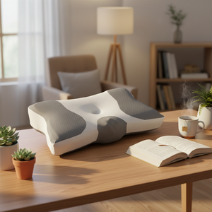 Oreiller en mousse à mémoire de forme à récupération lente personnalisable, design moderne, soulagement des douleurs cervicales, anti-bactérien, anti-acariens, ergonomique, cervical - Product Image 6