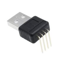 Trou traversant USB Type A 2.0A 5.0V 2.54 Pitch RS PRO Mâle 90 Degrés Cuivre 4 PIN Connecteur DIP Montage Vertical sur Circuit Imprimé