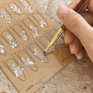 Carte d'entraînement à la peinture d'ongles en plastique réutilisable pour débutants – Outil de <span class=keywords><strong>dessin</strong></span> manuel pour la pratique du nail art - Product Image 3