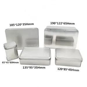 Rectangular Tins Plain Hinged Metal Packing Box Square Tin Container Gold Silver Round Metal Tins Box