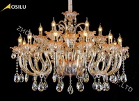 Europäischer Luxus heißer Verkauf einzigartiger Champagner farbe K9 High-End-Hochzeits kerze Kristall leuchter
