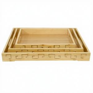 Plateau de service en bois de haute qualité, durable, élégant, couleurs et logo personnalisables, non toxique, MOQ 100 pièces, pour usage domestique et en restaurant - Product Image 1