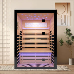 Sauna Tradicional de Madera de Hemlock para 1-2 Personas, Sauna de Vapor Seco con Infrarrojos Lejanos para el Hogar, Venta Directa de Fábrica - Product Image 1