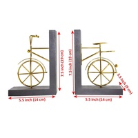 Porte-livres décoratifs en fonte en forme de vélo, style antique, support de livres en métal, porte-livres créatif en forme de vélo