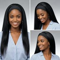 Perruque Yaki longue et lisse en soie glacée noire, style européen et américain, pour femme, en fibre haute température, exotisme transfrontalier