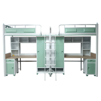 Lit superposé personnalisé pour dortoir avec bureau et armoire, mobilier d'angle moderne en métal pour étudiants, OEM, pour écoles, hôtels, dortoirs, en acier