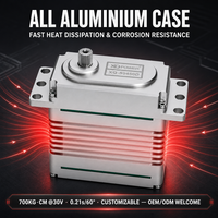 Bras robotique servo 700 kg, engrenage en acier inoxydable, boîtier en aluminium CNC, moteur sans balais, étanche, 30 V, robot industriel