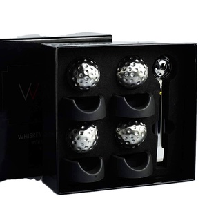 <span class=keywords><strong>Bourbon</strong></span> Vodka Whisky Balle de golf en forme de pierres de whisky écologiques en acier inoxydable 304 pour accessoires de bar et fêtes - Product Image 1
