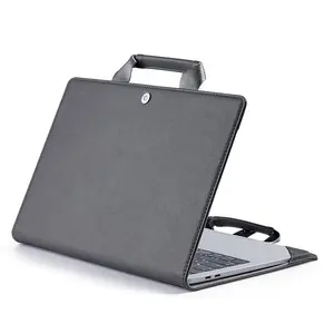 Microsoft Tas Laptop 13.5 Sarung Pelindung Kulit PU Antik Buku Folio Sarung Laptop untuk MacBook Pro 13 Inci