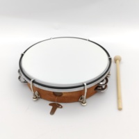 OEM Factory Wholesale Double Layer Tunable Wooden Tambourine Sheepskin Drum Heads Handmade Percussion Instrument 4-10 Inch Sizes