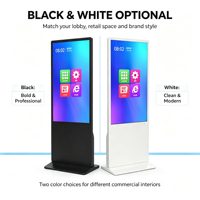 L55GAZ 55" Layar Digital Signage Berdiri Bebas dengan Kaca Tempered 55 Inci, Pemutar Iklan LCD Portabel, Layar Tampilan Iklan