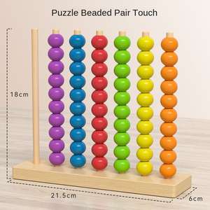 Juguete Educativo de Madera para Bebés, Anillos Apilables de Madera para Contar Números, en Oferta - Product Image 6