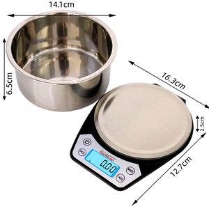 डिजिटल स्टेनलेस स्टील 0.1 जी उच्च परिशुद्धता रसोई आहार वजन पैमाने बैकलिट एलसीडी डिस्प्ले ऑटो बेकिंग के लिए खाद्य पैमानों - Product Image 3
