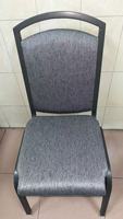 Chaise de banquet d'hôtel en tissu aluminium gris