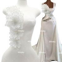 Vintage mariage mariée grand cristal coloré Applique Patch 3D fleur strass broche pour femme robes robe de bal