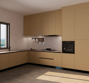 Mobili da Cucina di Lusso in Legno con Inserti in Vetro Nero per Ristrutturazioni di Alta Gamma - Product Image 6