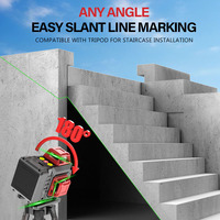 Niveau laser vert haute précision 16 lignes avec auto-nivellement 4D et alimentation rechargeable pour usage intérieur