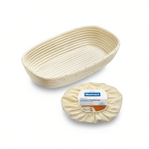 Westmark Oval Proofing <b>Basket</b> Set 33.5x20.5x8cm With Cover For <b>Bread</b> Baking - Product Image 2