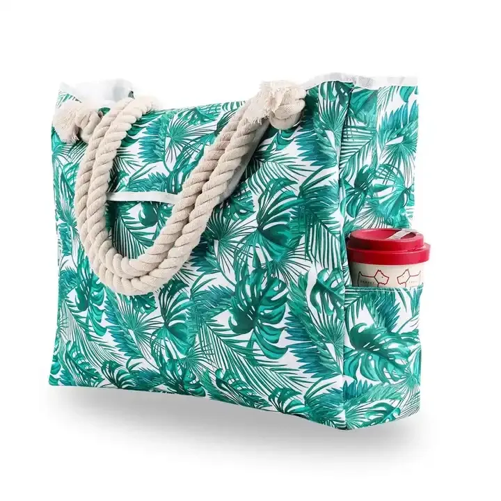 Bolso de playa de lujo bohemio para mujer, grande, de lona, con estampado, para ir de compras al aire libre, 2023