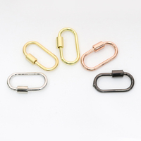 Fermoir à vis en forme ovale et plaqué or, 50 pièces, de haute qualité, simple, pour la fabrication de bijoux