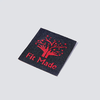 Étiquettes en tissu tissé imprimées écologiques avec logo personnalisé, pliées en boucle, taille sur mesure pour vêtements, sacs et chaussures