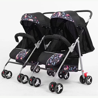 Double poussette légère pliante, assise, couchée, détachable, double grande poussette pour bébé
