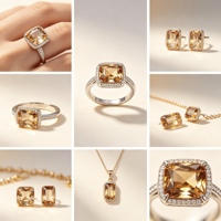 Zircone cubique synthétique de laboratoire, taille triangle, couleur champagne, 3 mm, pierre précieuse en vrac pour bijoux de mariage