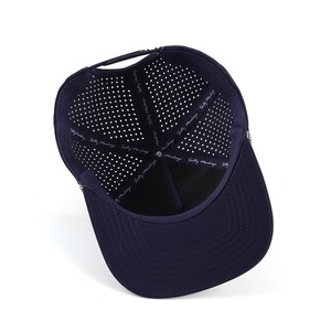 6-Panel Baseball Cap Dark Blue <b>Mesh</b> Breathable Adjustable Sporty Unisex Adult Spring Summer Laser Cut Hole With Rope - Product Image 5