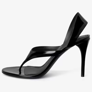 Escarpins sexy d'été à talons hauts et fins, bout pointu, dessus en PU respirant, bride à boucle - Chaussures de mariée pour femme - Product Image 4