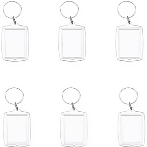 Factory Spot Transparent Acrylic Keychain PS <b>Plastic</b> Photo Frame Keychain Photo Keychain Pendant Wholesale - Product Image 1