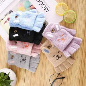 Nouveaux gants en laine tricotée pour enfants, avec rabat, pour l'extérieur, pour garder les doigts au chaud, vente en gros - Product Image 4