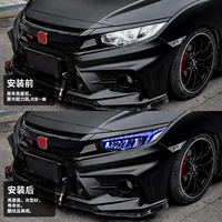 Phare avant pour Honda Civic 2016-2021, phares LED RGB, DRL/sequentiels, plug and play, phares RGB, feux avant de voiture