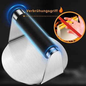 Presse à hamburger en acier inoxydable, presse à hamburger ronde, presse à hamburger avec poignée en silicone, vente chaude - Product Image 3