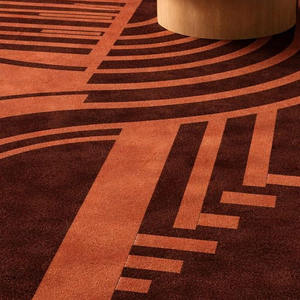 พรมทอมือลายเรขาคณิตทันสมัย สีแดงและดำ ดีไซน์หรูหรา ทำจากขนสัตว์ เหมาะสำหรับตกแต่งห้องนั่งเล่นและห้องนอน ของขวัญคริสต์มาส - Product Image 2