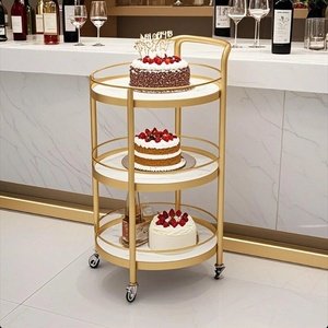 Carrito de Servicio Metálico, Moderno y Duradero, para Bebidas, Aperitivos y Té, con 4 Ruedas, 3 Niveles, para Club, KTV, Banco, Tienda 4S, Bar - Product Image 2